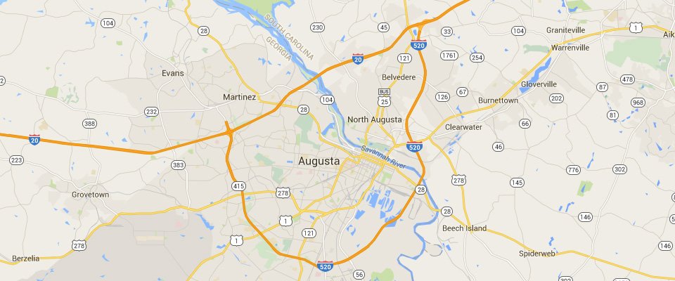 Augusta Waste Dumpster Rental Service Area Map